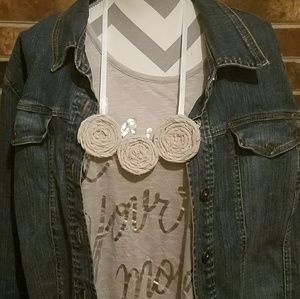 Fabric Rosette Statement Necklace